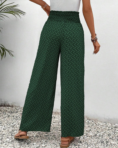 Sommerhose Damen mit hoher Taille – Elegant gemustert & luftig bequem
