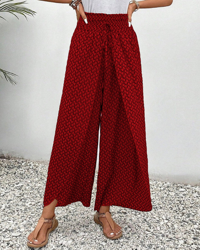 Sommerhose Damen mit hoher Taille – Elegant gemustert & luftig bequem