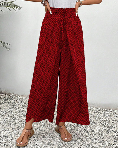 Sommerhose Damen mit hoher Taille – Elegant gemustert & luftig bequem
