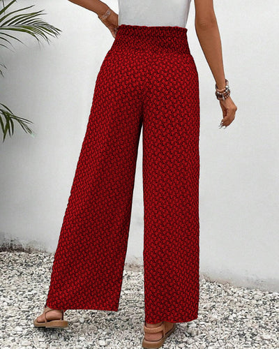Sommerhose Damen mit hoher Taille – Elegant gemustert & luftig bequem