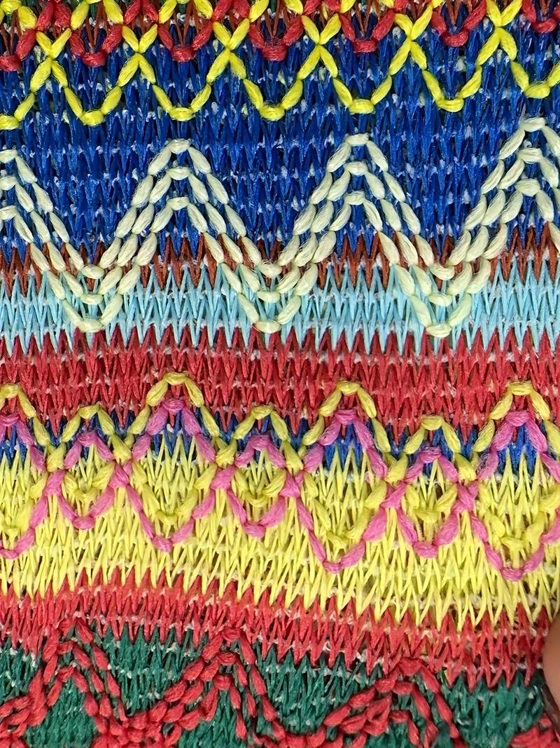 Celestine - Gestreift Gemustert Quadratischer Ausschnitt Trägerkleid