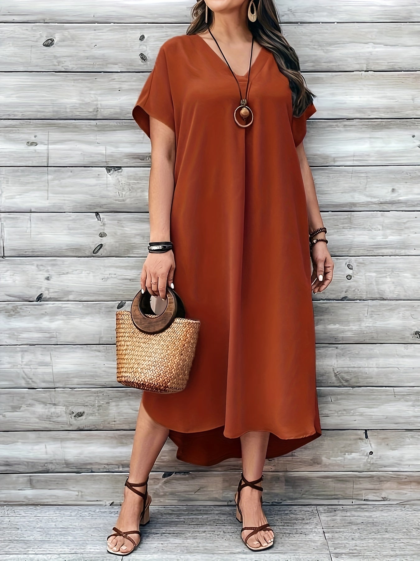 Sofia | Plus Size V-Ausschnitt-Kleid