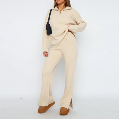 Zweiteiliges Strick-Set | Gemütlich & Stilvoll | Gerippter Look