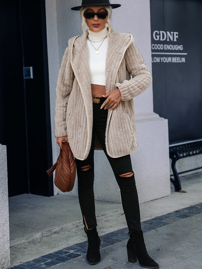 Teddy Kurzer Plüschmantel mit Kapuze