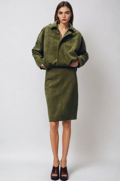 Sofia Wildlederjacke | Grün
