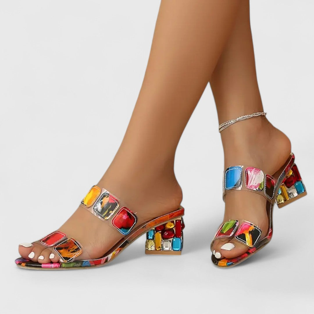 Donna | Bunte Doppelschnallen-Sandalen