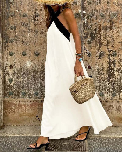 SIENNA | Elegantes Kleid mit offener Rückseite und modischer Kreuzhals