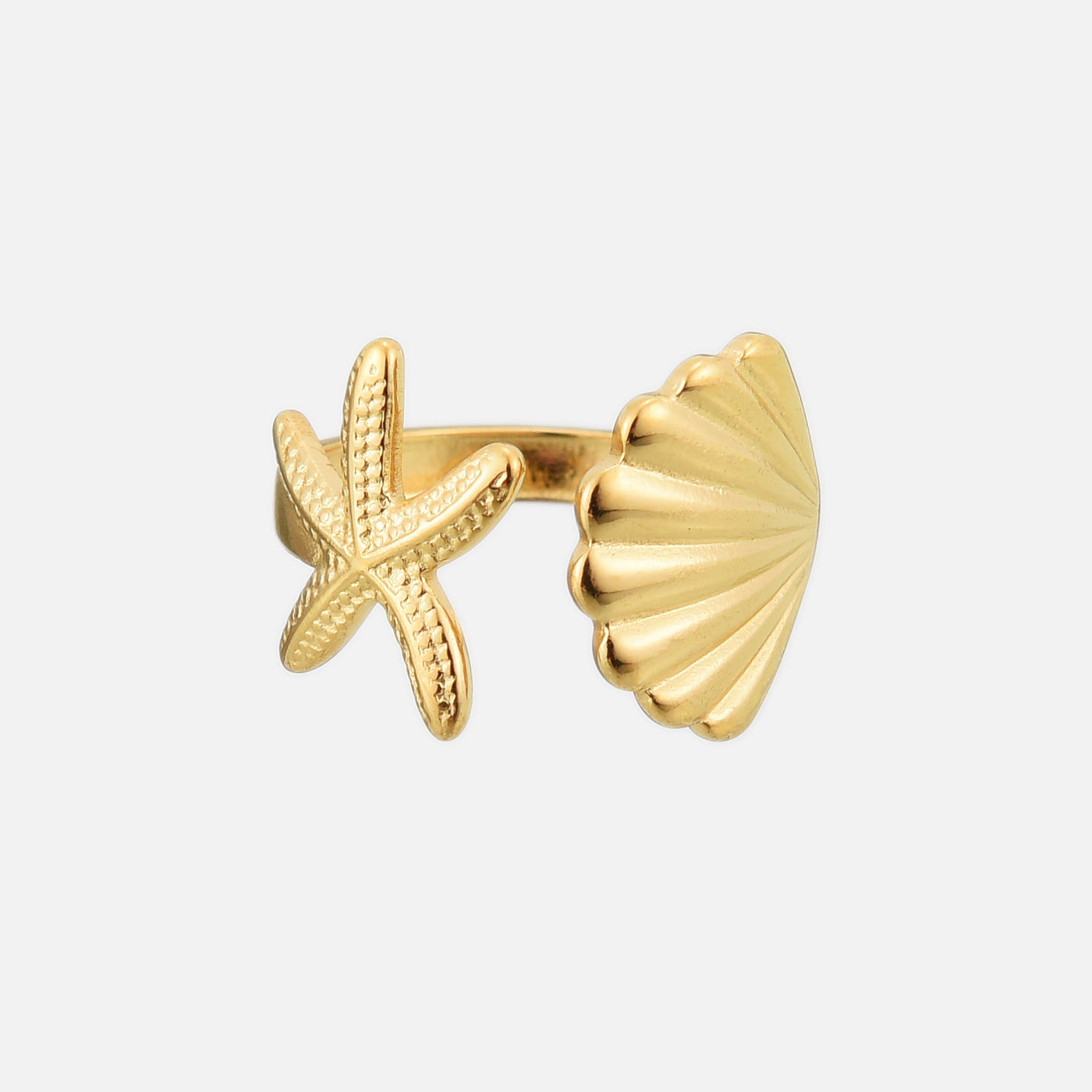 Marina Ring mit Seestern- und Muscheldesign – Maritim & Verstellbar