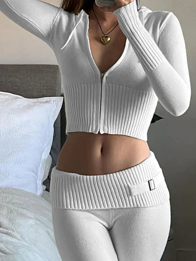 Zweiteiler im Strickdesign | Figurbetonter Schnitt | Sportlich und Sexy