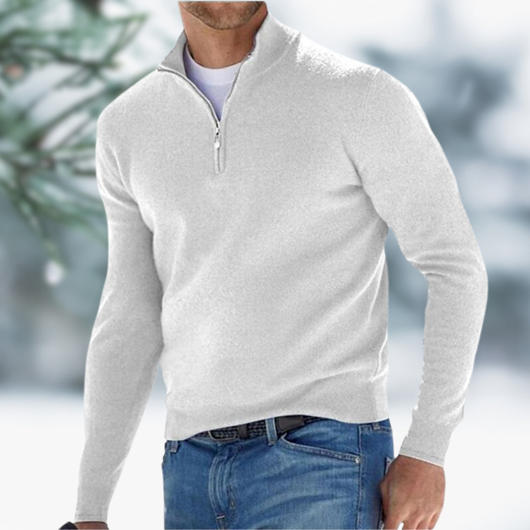 Javier | Vielseitiger Comfort Fit Herren Pullover mit viertel Reißverschluss