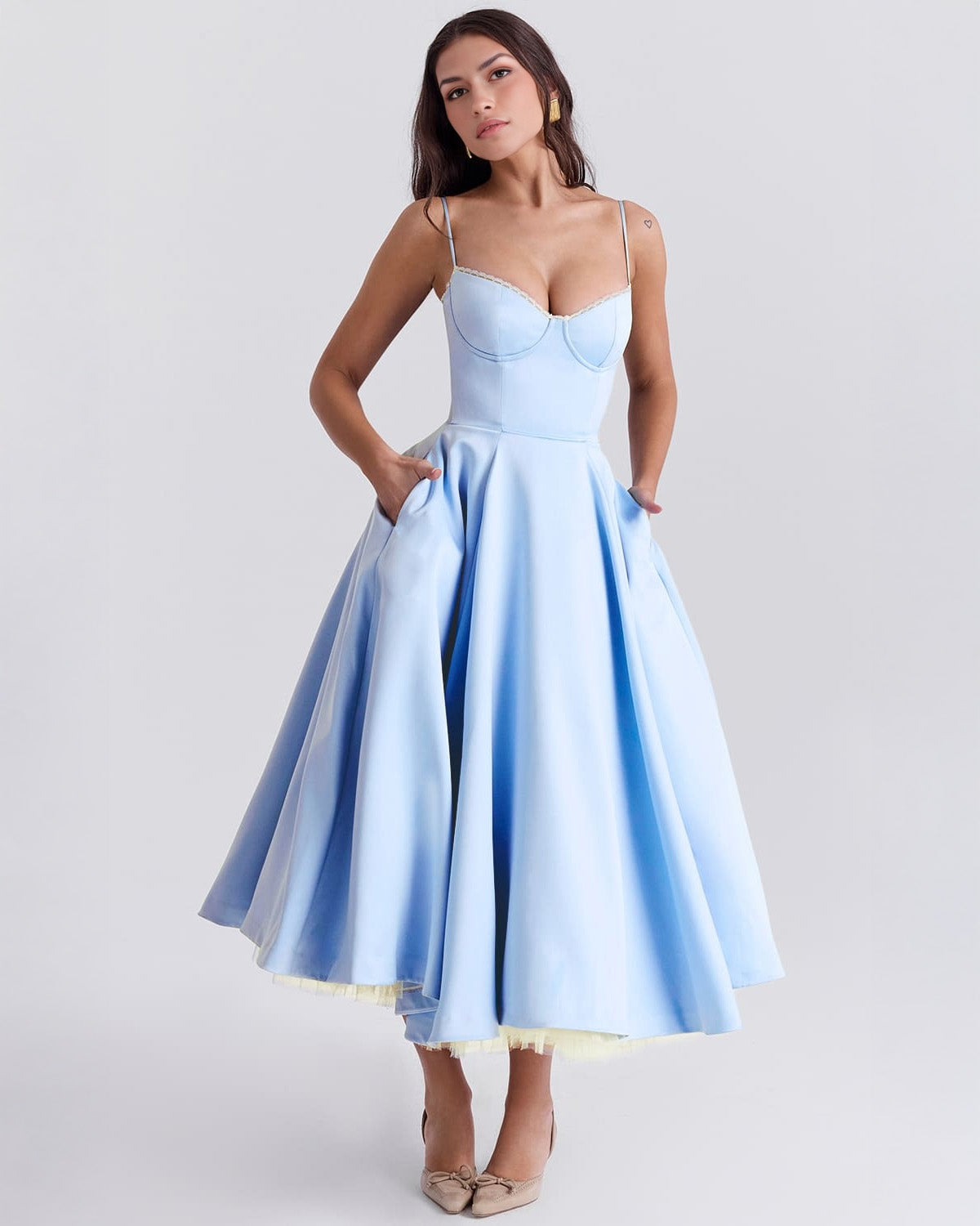 Fenja | Midi-Kleid aus Duchesse-Satin mit Oberteil