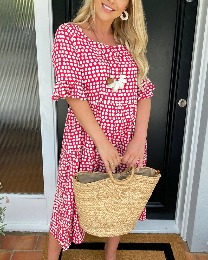 Seyfried™ - Midi-Kleid mit Rundhalsausschnitt und Punktemuster