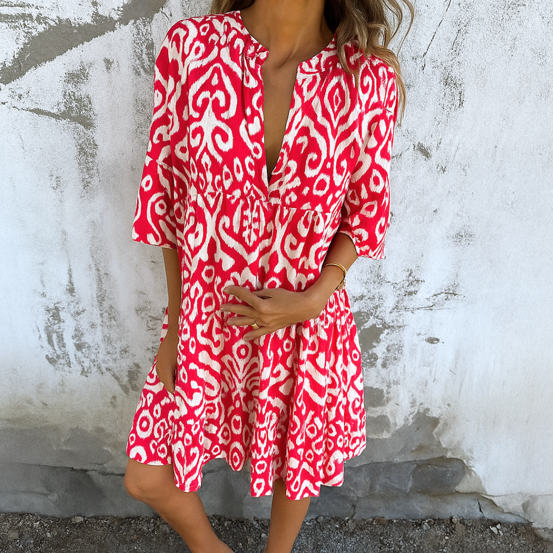 Margriet™ | Elegantes V-Ausschnitt Kleid für zeitlose Eleganz