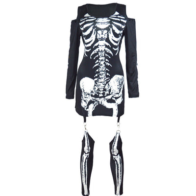 Skelett Druck Halloween Kostum