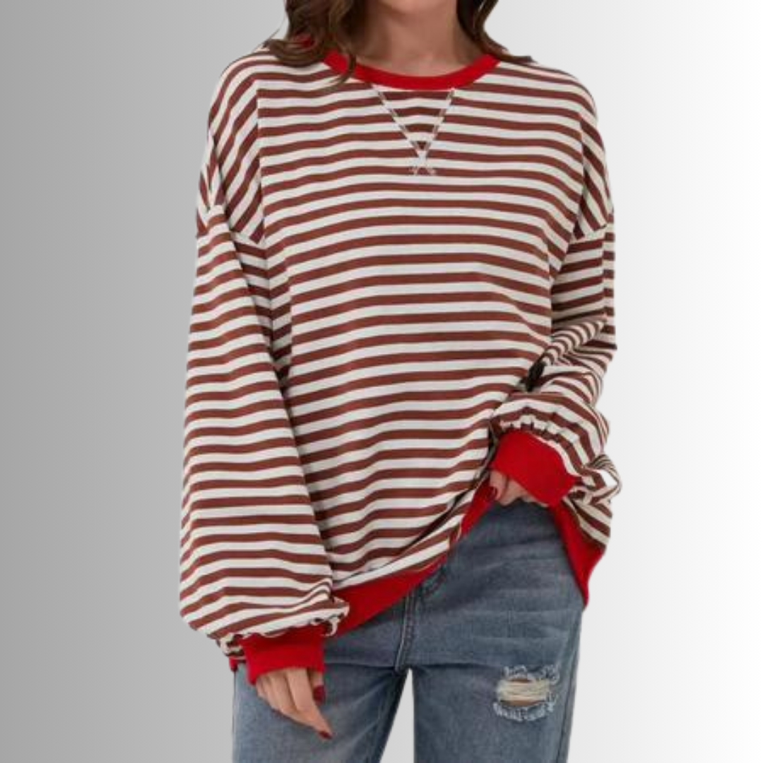 Maya | Mühelos Bequemes Streifen Damen Sweatshirt