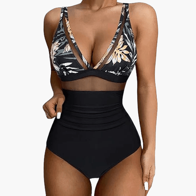 Badeanzug mit Mesh für Damen – sexy Einteiler High Waist