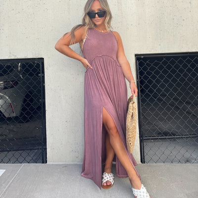 NovaStyle™ | Schlitz Lässig Einfach Lose Maxi Langes Kleid