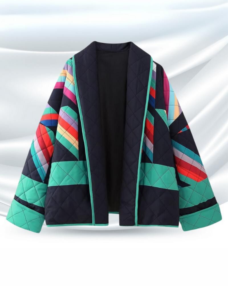 Romée™ Bunte Patchwork-Kimono-Jacke