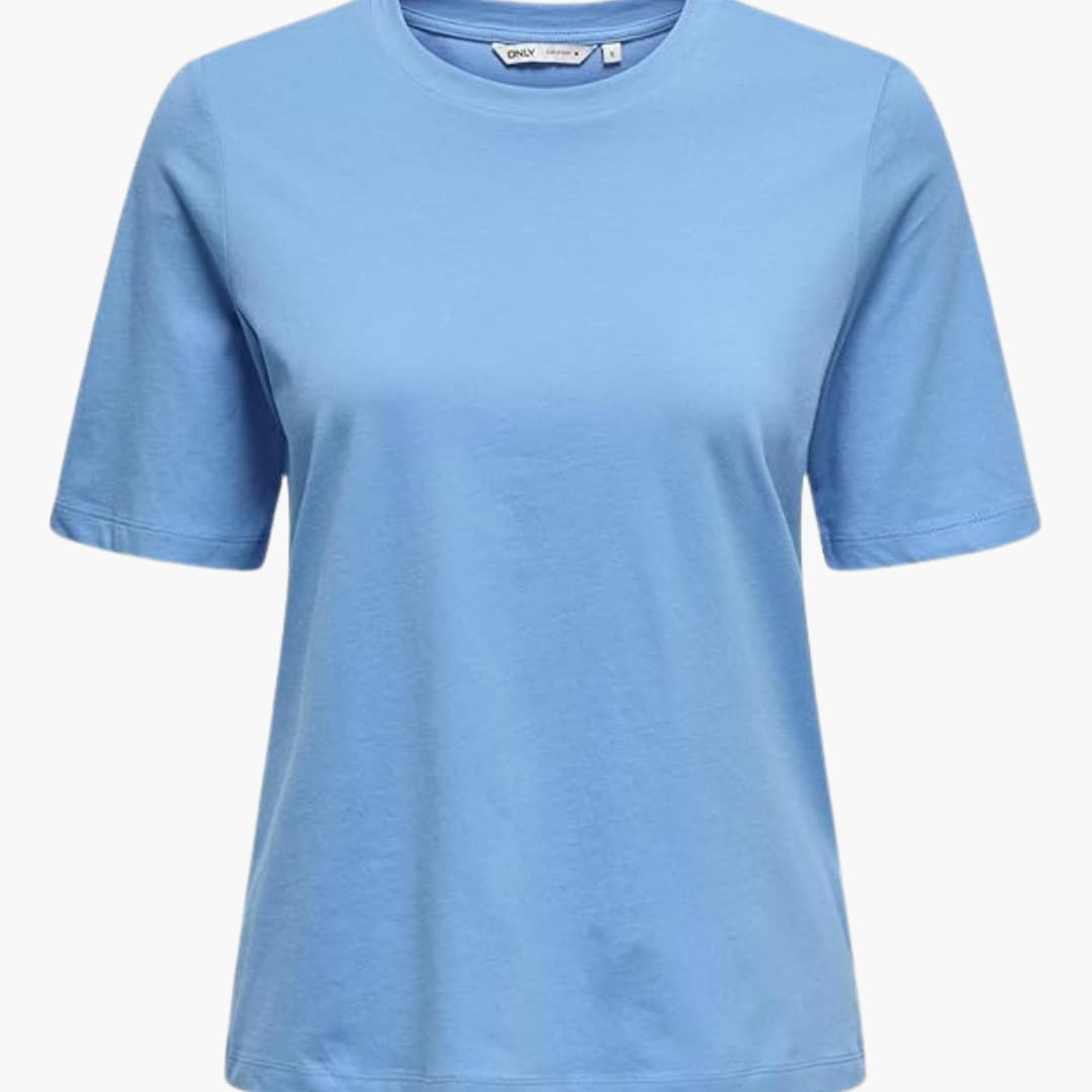 Damen T-Shirt mit Rundhalsausschnitt und kurzen Ärmeln