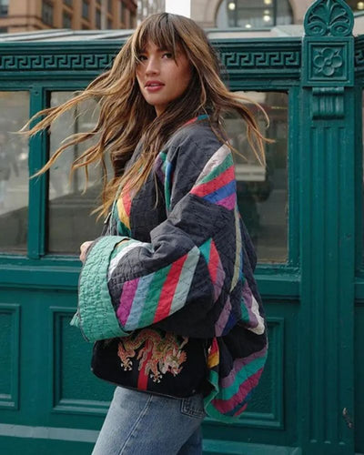 Romée™ Bunte Patchwork-Kimono-Jacke