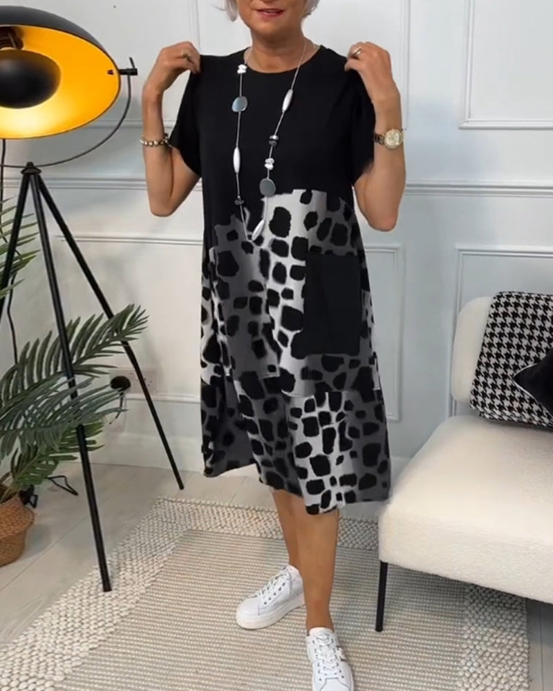 Adriana™ - Damen Midi Kleid mit kurzen Ärmeln