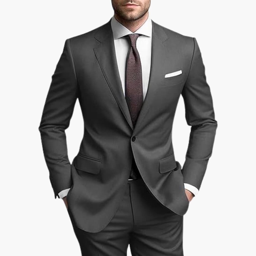 Herren Anzug Zweiteiler mit Reverskragen und schmaler Passform