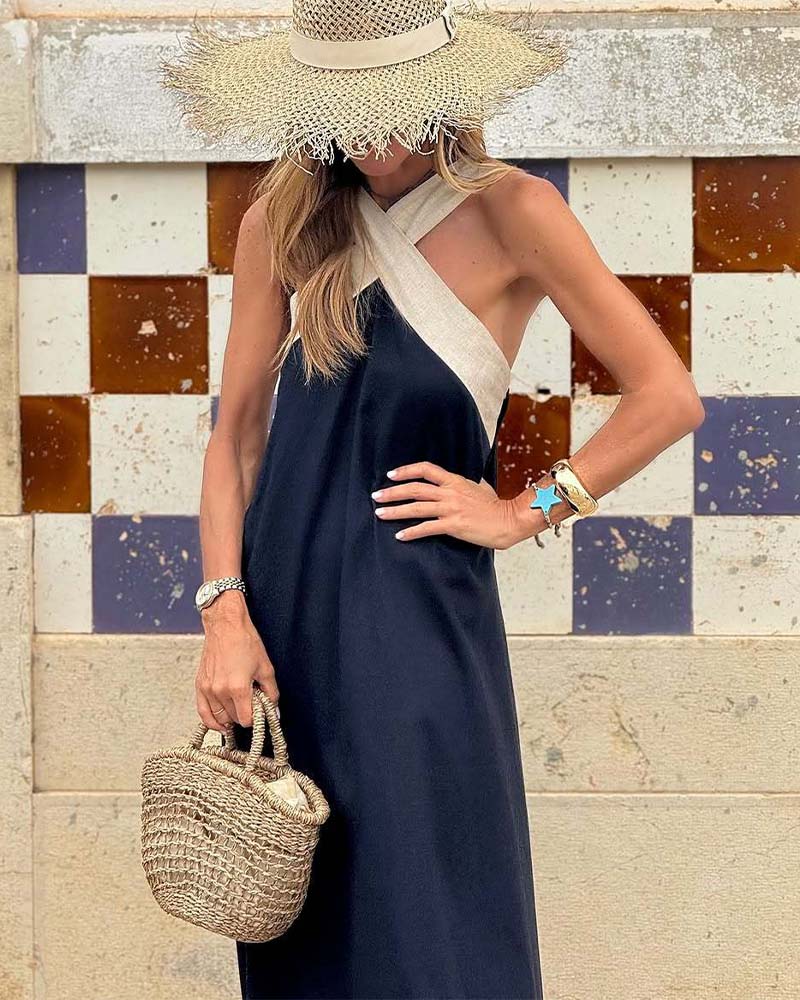 SIENNA | Elegantes Kleid mit offener Rückseite und modischer Kreuzhals