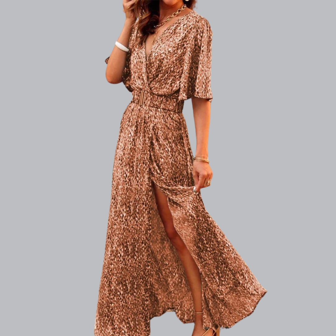 Soraya™ | Maxikleid mit Schlitz und Taillengürtel in verschiedenen Designs