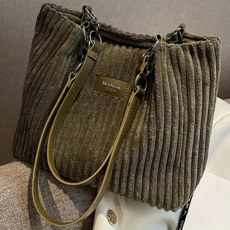 Yara™ | Anspruchsvolle Tasche aus geripptem Veloursstoff