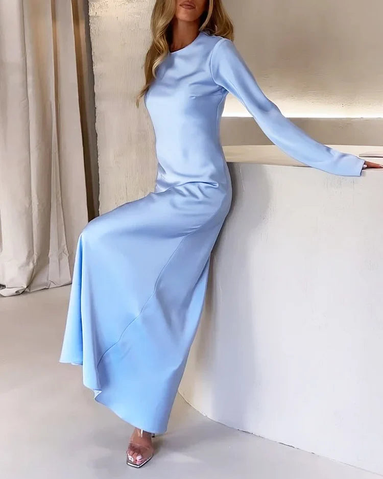 Solides Satin Lounge Kleid