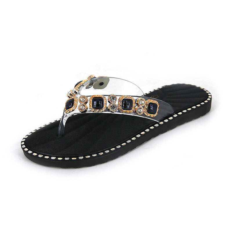Damen Elegante Schmuck-Sandalen mit verzierten Riemen Fudus