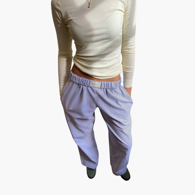 Damen Loungehose mit elastischem Bund und weitem Bein