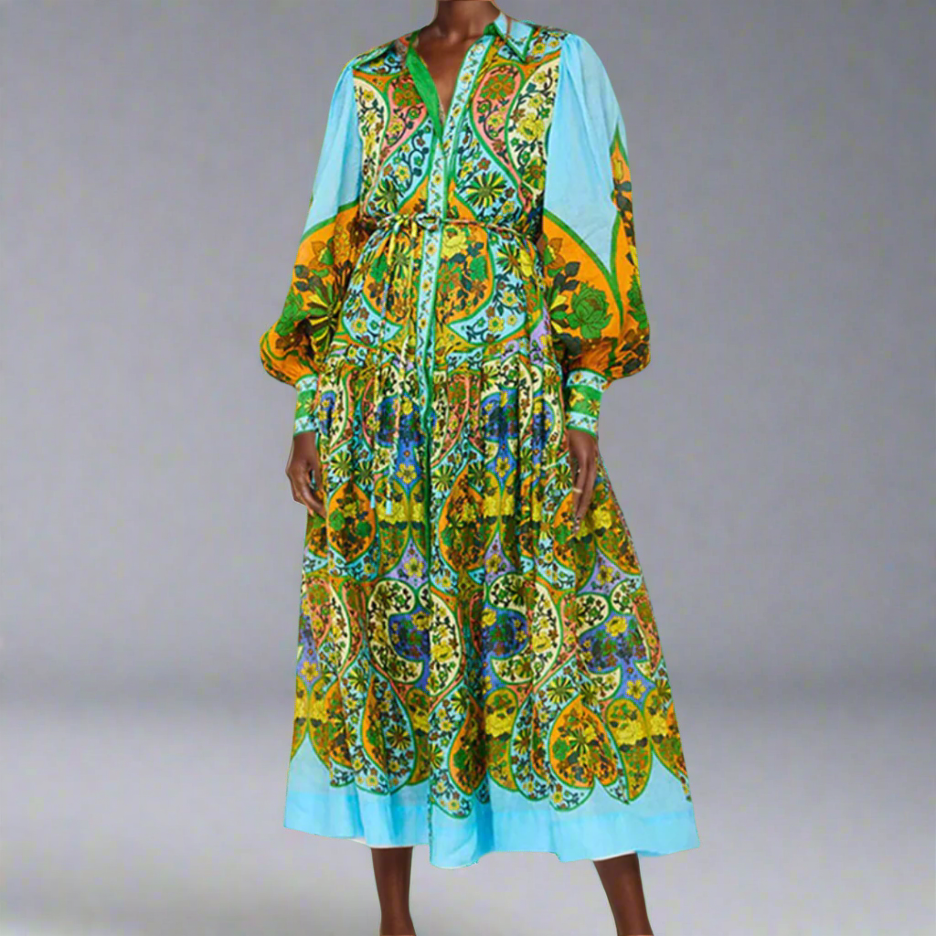 Veleda | Premium Maxikleid mit elegantem V-Ausschnitt