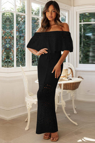 Häkel-Maxikleid | Schulterfrei | Boho-Sommerstil