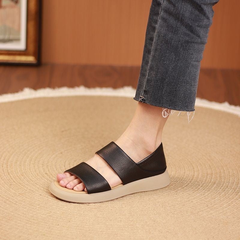 SoleVera™ | Sandalen aus echtem Leder mit einer dicken Sohle
