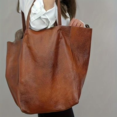 Shopper-Tasche mit Kosmetiktasche | Kunstleder | Minimalistisches Design