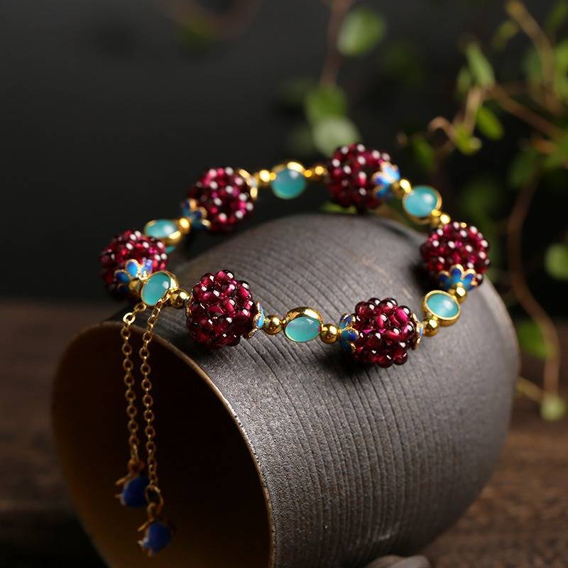 Natürliches Stein Beeren Armband