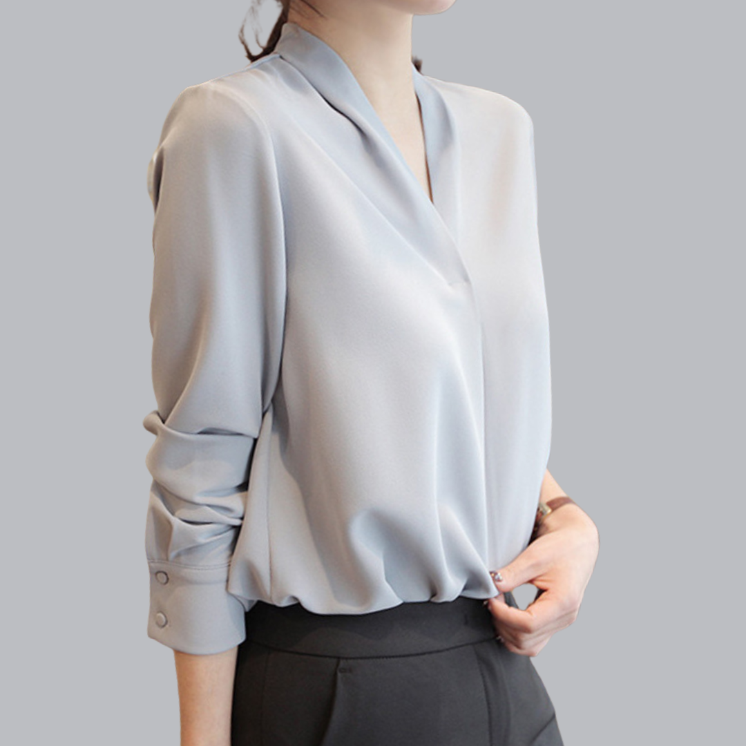 Gunhild™ | Satinbluse mit V-Ausschnitt