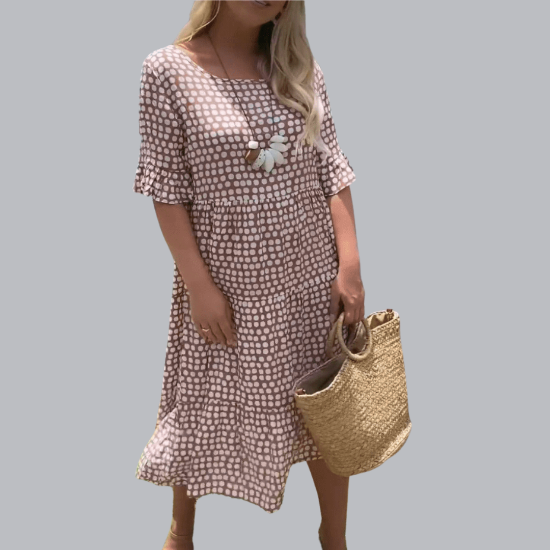 Anneliese™ | Midi-Kleid mit kurzen Ärmeln