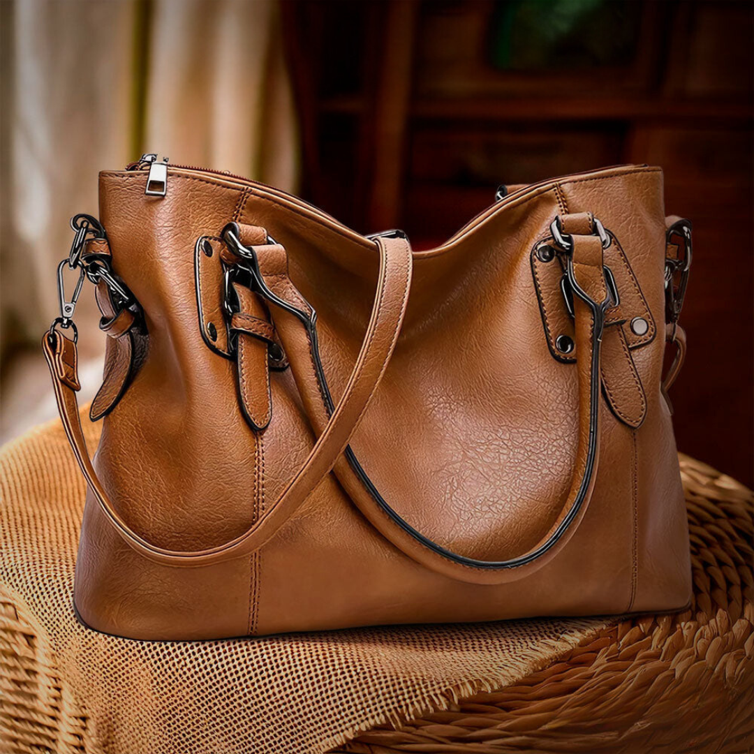 Geräumige Handtasche | Kunstleder mit Schnallendetails | Vielseitiger Stil
