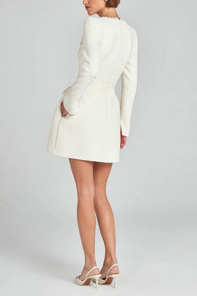 Lucilyn - Festliches Kleid Damen U-Ausschnitt Perlen