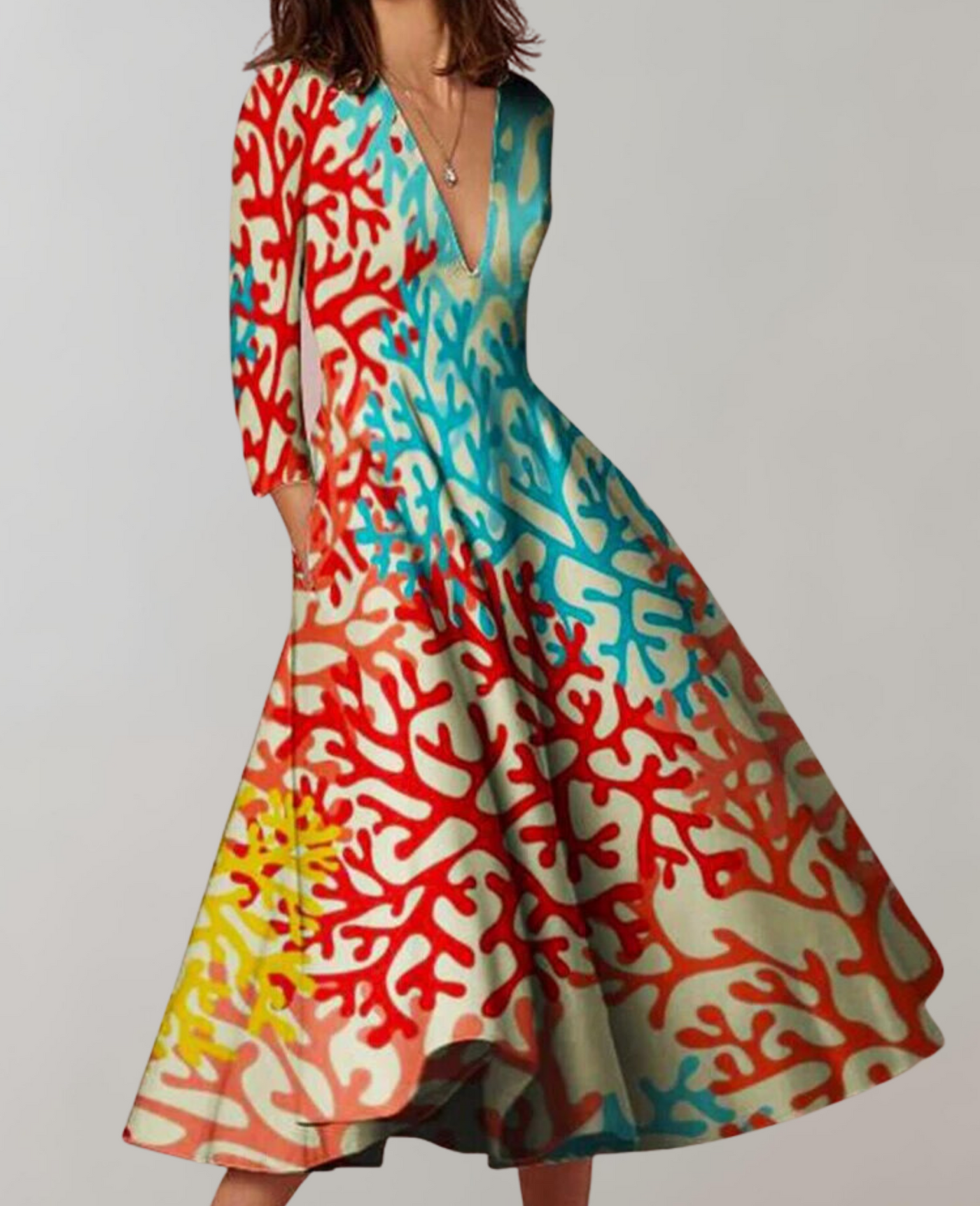 Aisha - Fließendes Saum-Maxikleid für Damen in der Freizeit