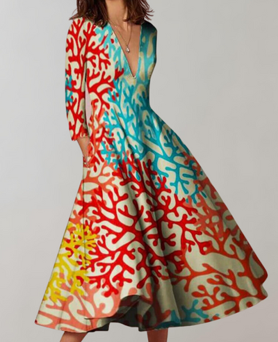 Aisha - Fließendes Saum-Maxikleid für Damen in der Freizeit