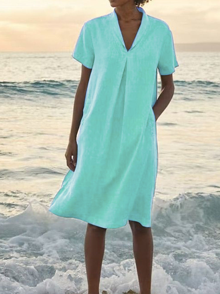 Laurie – Kurzärmeliges Kleid Mit Taschen