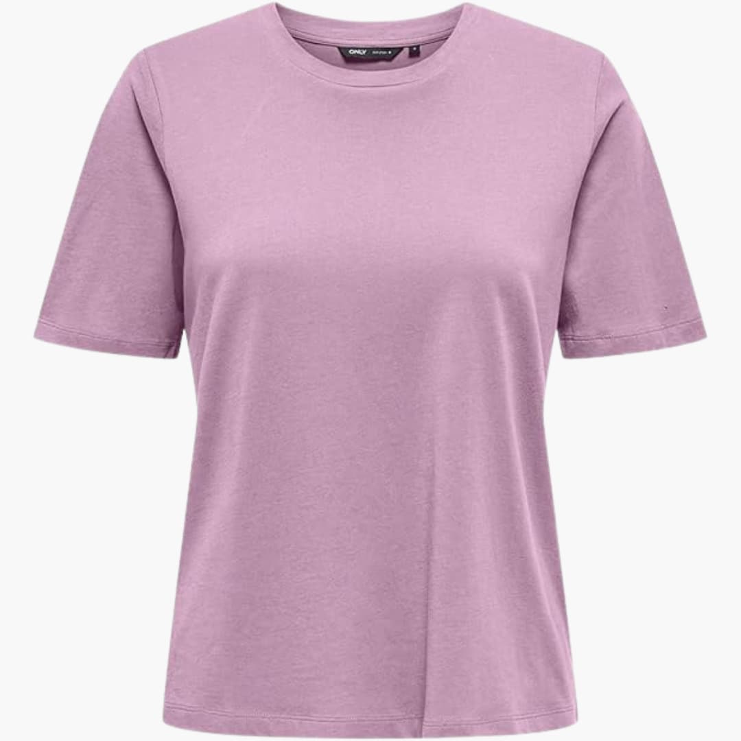 Damen T-Shirt mit Rundhalsausschnitt und kurzen Ärmeln