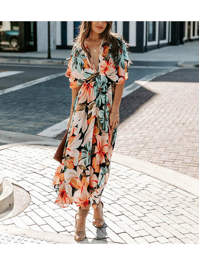 Tess - stylisches buntes sommer kleid mit elegantem schnitt