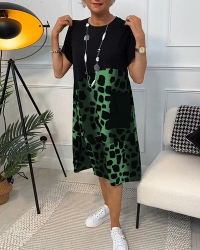 Adriana™ - Damen Midi Kleid mit kurzen Ärmeln