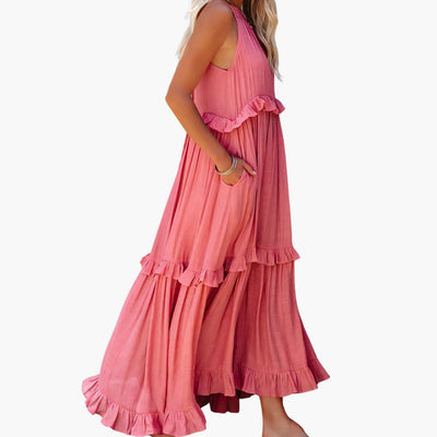 Maxikleid Stufen - Rüschenkleid für Damen, elegant & luftig