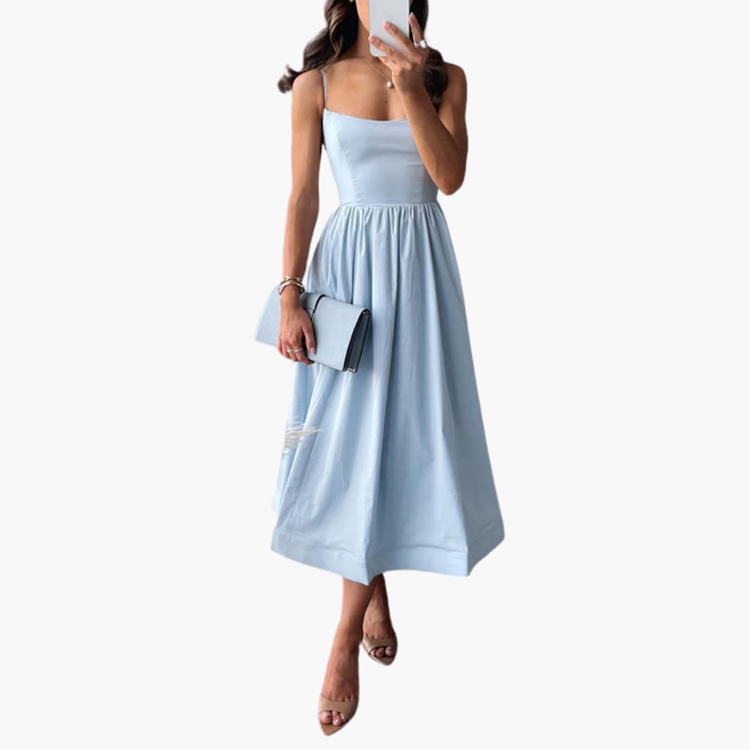 Geblümtes A-Linien Midikleid für Damen – Elegantes Sommerkleid
