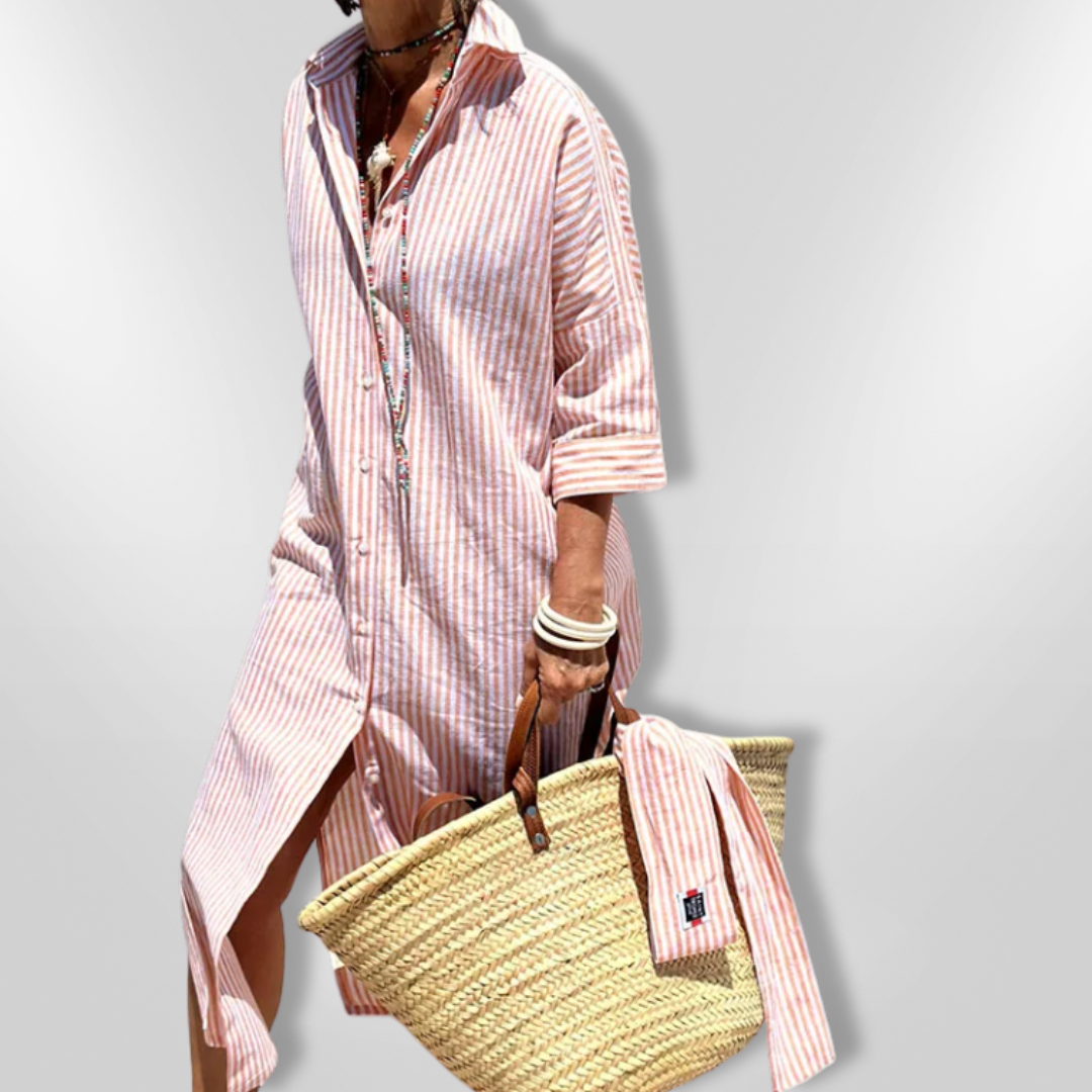 Amanda - Schickes gestreiftes Hemdkleid